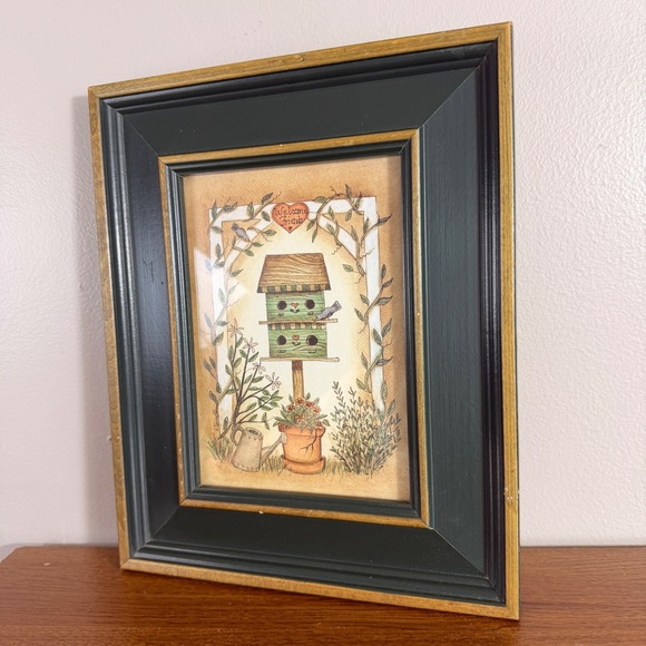 Pier 1 Imports Other - Linda Spivey Birdhouse Series Framed Print Welcome Friends Cottagecore Wall Art